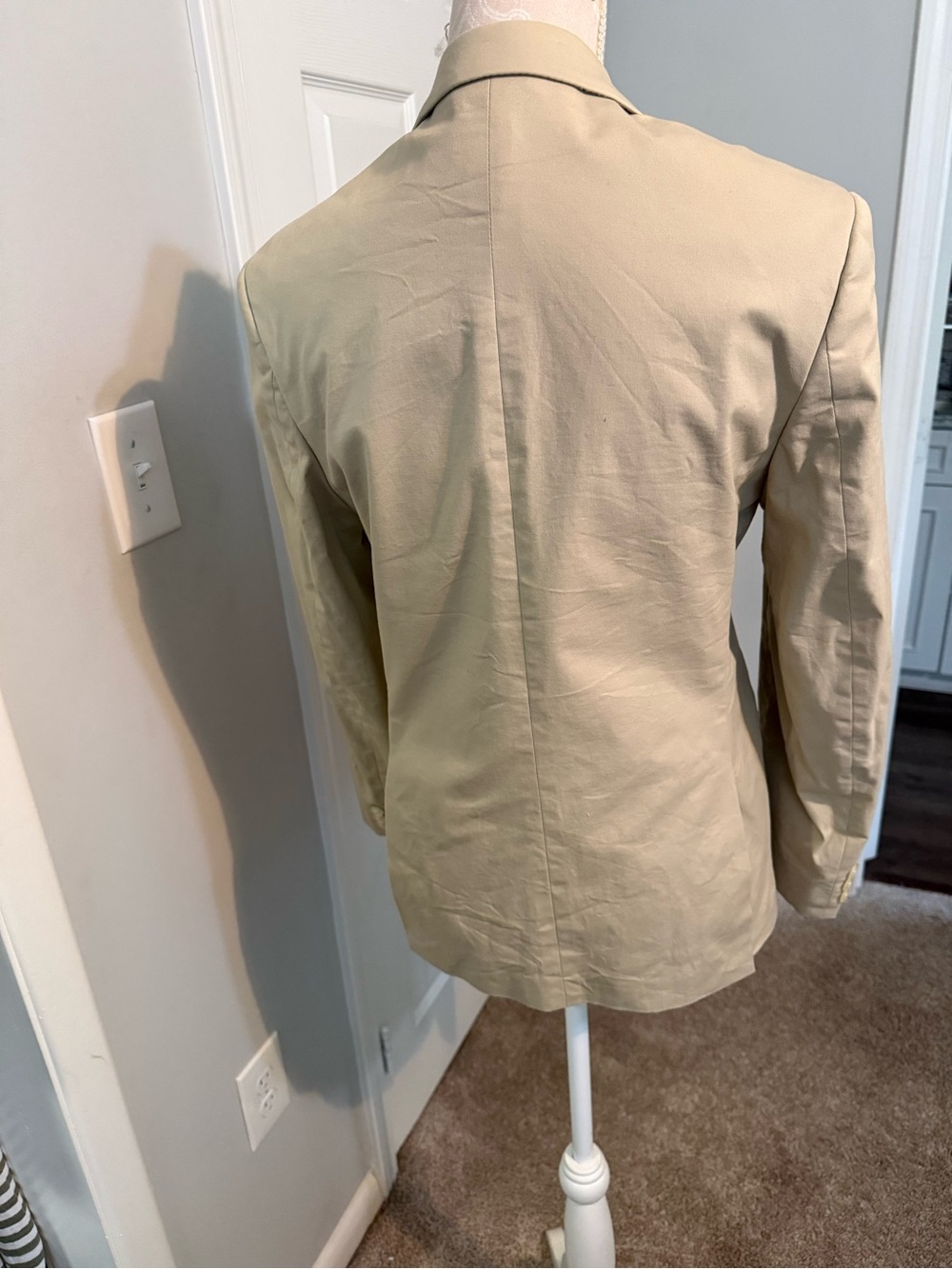 Lauren Ralph Lauren Beige Satin-Lined Blazer Jacket - Picture 3 of 4